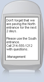 Apartment Concierge SMS Example